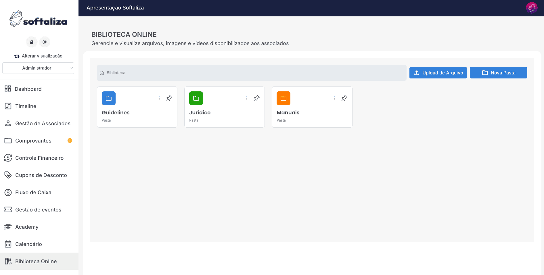 Biblioteca online da associação