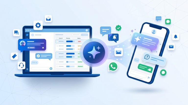 Ilustração do módulo de Suporte com IA da Softaliza